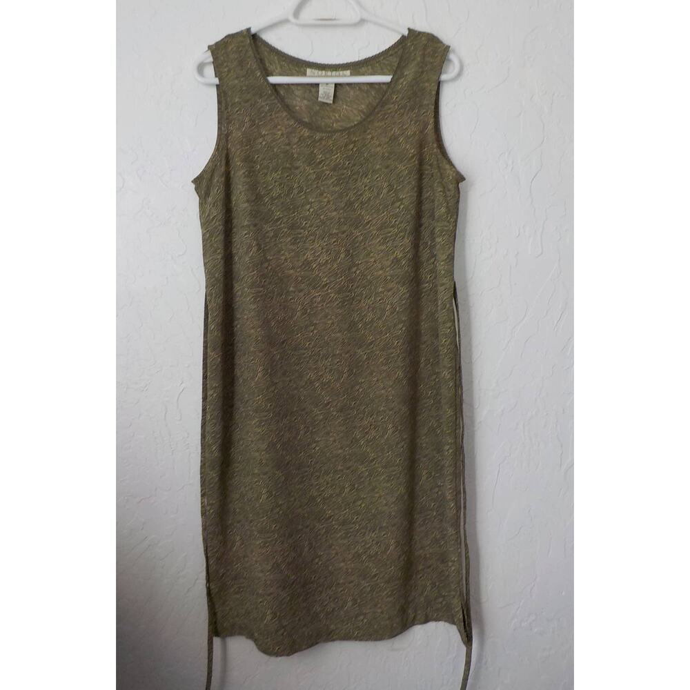 90s VTG Olive Green Shift Dress Women size Medium by Norton McNaughton Pullover